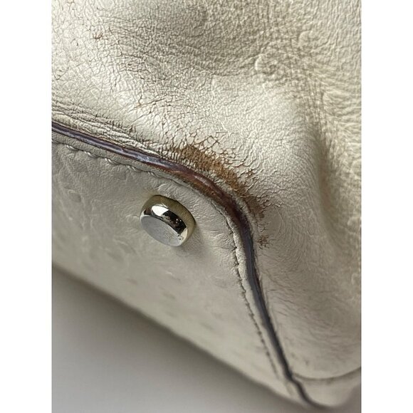 Kate Spade Cream Wellesley Ostrich Embossed‎ Leather Tote Shoulder Handbag Purse - Picture 10 of 12